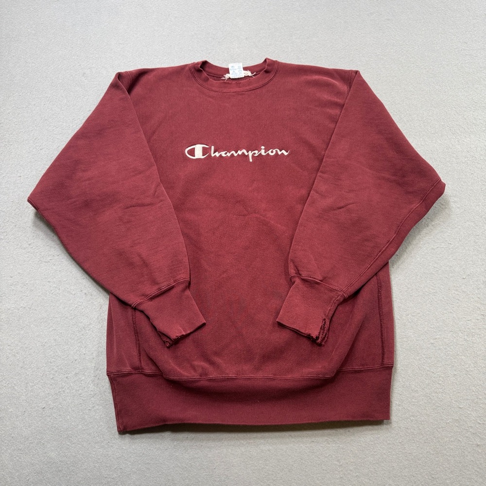 90s Champion Sweatshirt Men's 2XL Maroon Crewneck Reverse Weave Made in USA